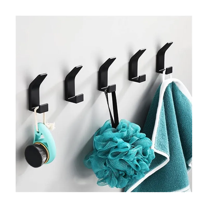 Set de 5 patères autocollantes LULO / Noir mat