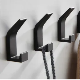 Set de 5 patères autocollantes LULO / Noir mat