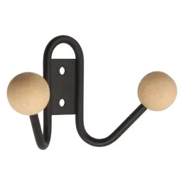 Porte-manteau GIANO MINI / Noir mat + bois