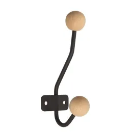 Portemanteau GIANO MAXI / Noir mat + bois