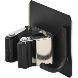 Porte-balai ou porte-serpillière autocollant / Noir mat