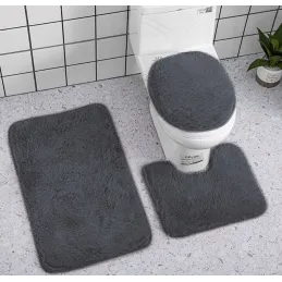 Set de 3 tapis de salle de bain / Anthracite