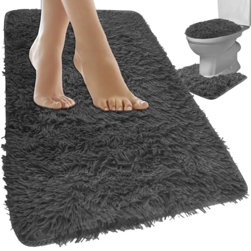 Set de 3 tapis de salle de bain / Anthracite