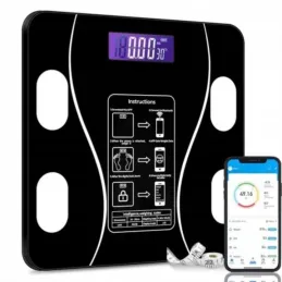 Pèse-personne Bluetooth 180 kg INTEL / Noir