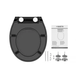 Abattant WC avec fermeture ralentie SLIM / Noir