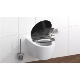 Abattant WC avec fermeture ralentie SLIM / Noir