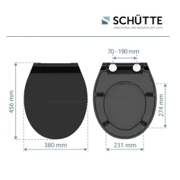 Abattant WC avec fermeture ralentie SLIM / Noir