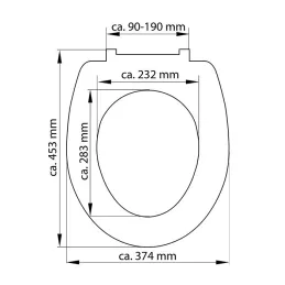 Abattant WC avec fermeture amortie / Motif pierres noires