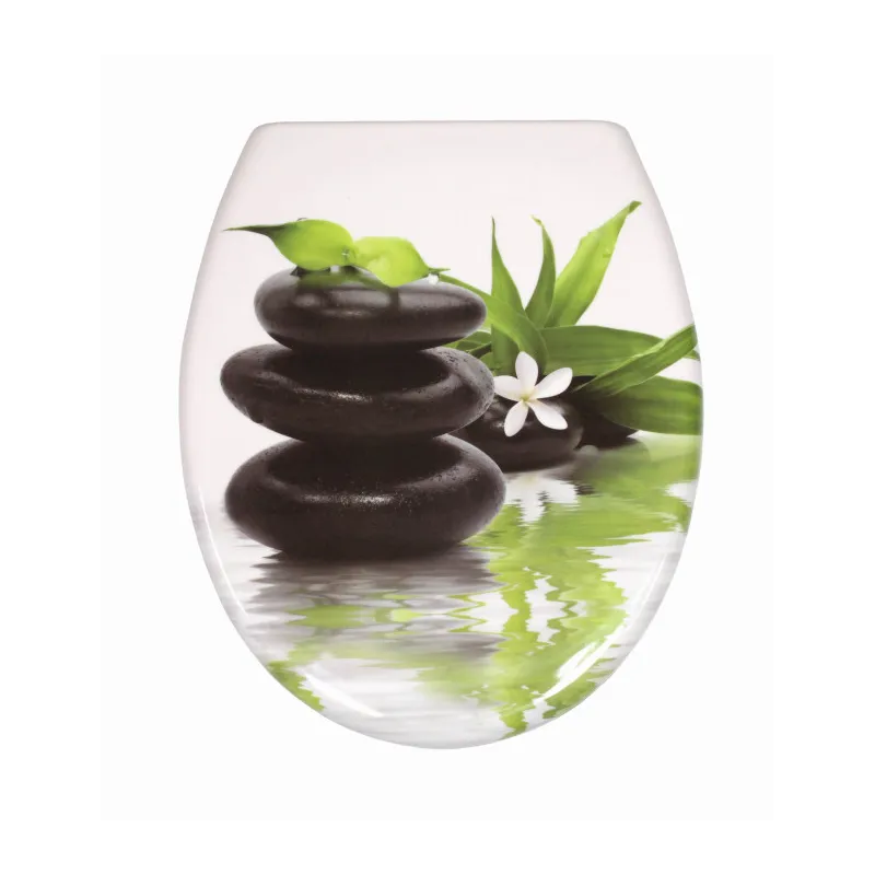 Abattant WC avec fermeture amortie / Motif pierres noires