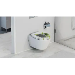 Abattant WC avec fermeture amortie / Motif pierres noires