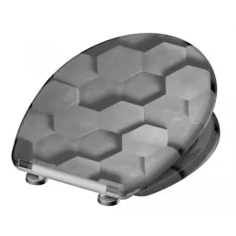 Abattant WC avec fermeture progressive / Motif hexagone