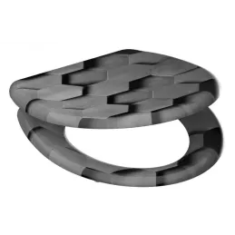 Abattant WC avec fermeture progressive / Motif hexagone