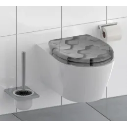 Abattant WC avec fermeture progressive / Motif hexagone