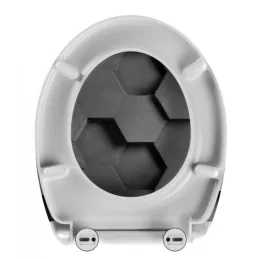 Abattant WC avec fermeture progressive / Motif hexagone