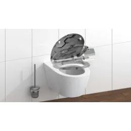 Abattant WC avec fermeture progressive / Motif hexagone