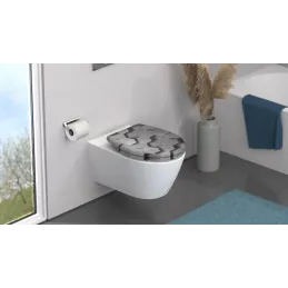 Abattant WC avec fermeture progressive / Motif hexagone