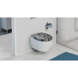 Abattant WC avec fermeture progressive / Motif hexagone
