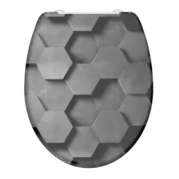 Abattant WC avec fermeture progressive / Motif hexagone