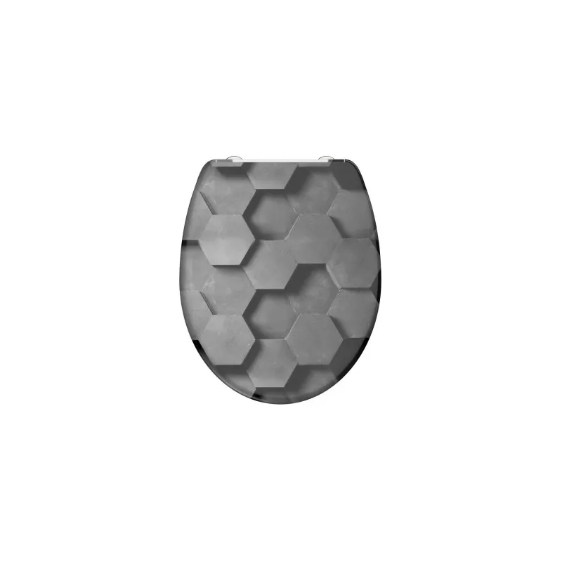 Abattant WC avec fermeture progressive / Motif hexagone