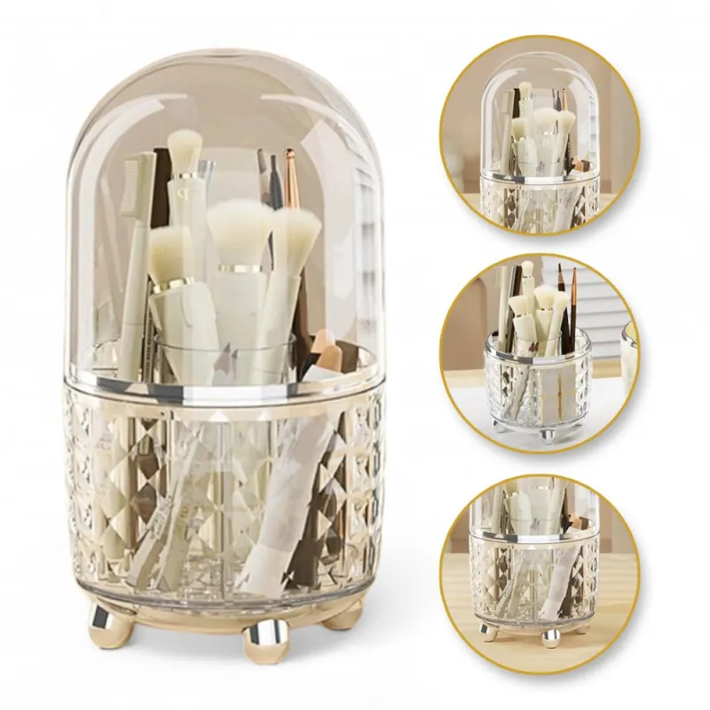 Organiseur pour pinceaux et maquillage SMARAGD / Argent