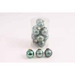 Set de boules de Noël en verre ELON 30 mm – 16 pièces / Vert pastel