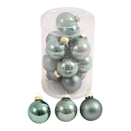 Set de boules de Noël en verre ELON 30 mm – 16 pièces / Vert pastel