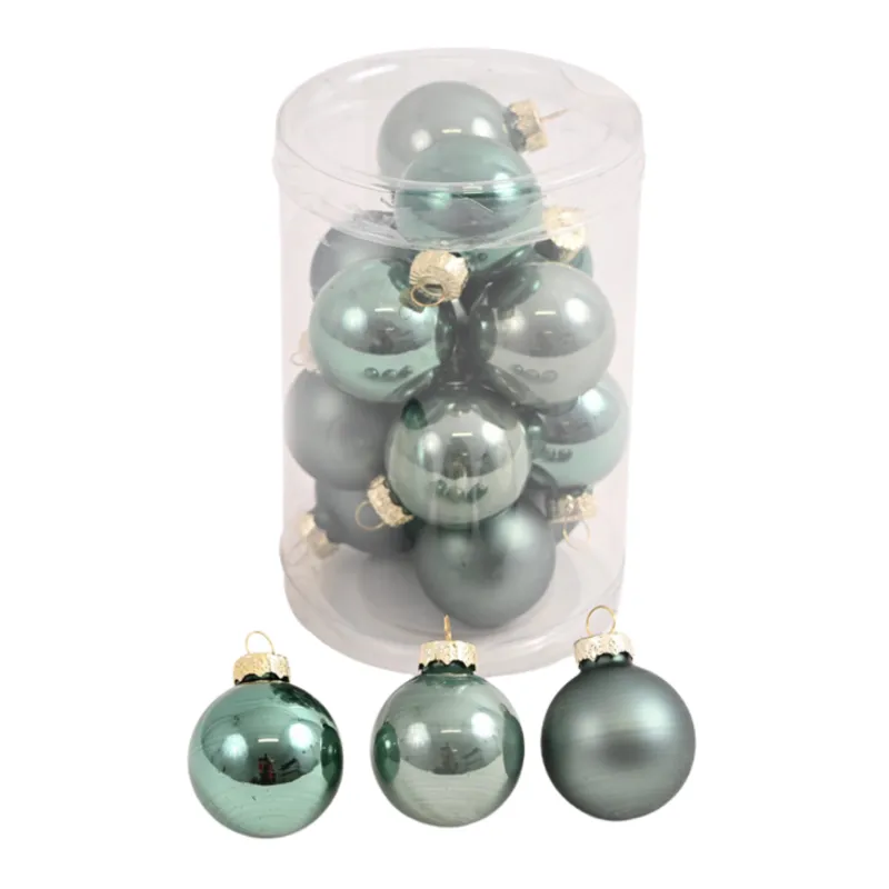 Set de boules de Noël en verre ELON 30 mm – 16 pièces / Vert pastel