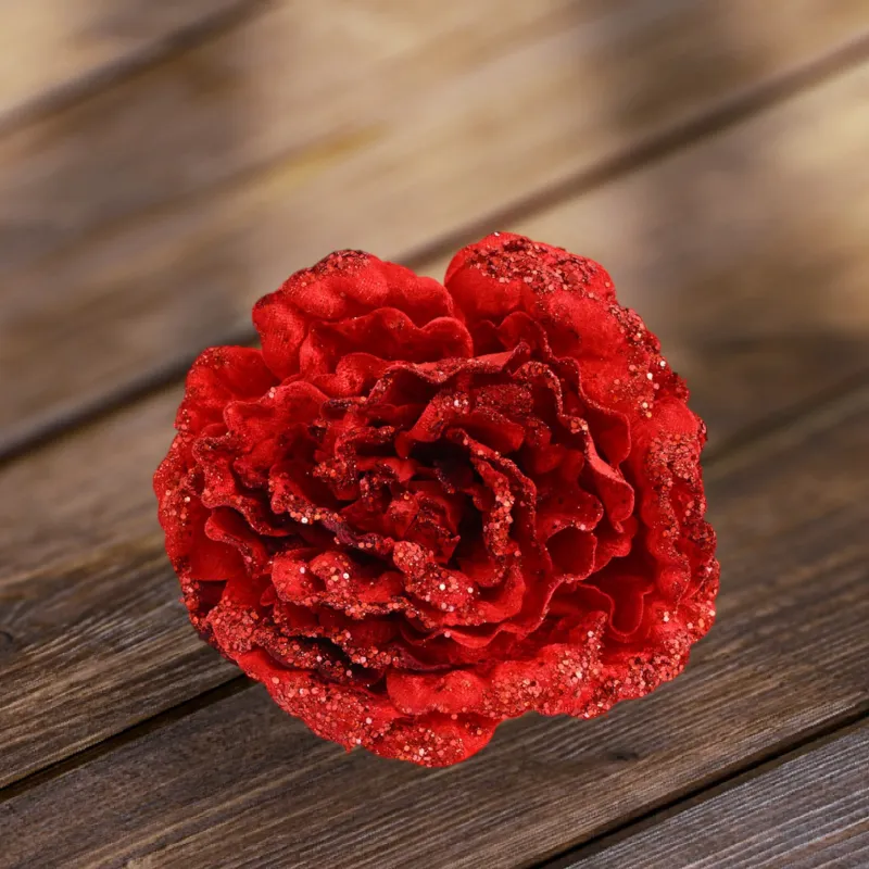 Fleur décorative pour sapin PIVONKA 160 mm / Rouge