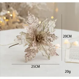 Fleur décorative pour sapin ROSE 200 mm / Doré