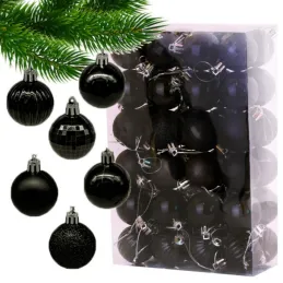 SET 48ks vianočných ozdôb GRUM / Čierna