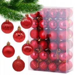 SET 48ks vianočných ozdôb GRUM / Červená