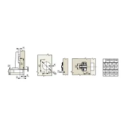 Lot de 2 charnières CLIP à montage rapide avec amortisseur et embase EUROPE / Anthracite
