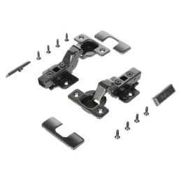 Lot de 2 charnières encastrées CLIP avec amortisseur et embase EUROPE / Anthracite