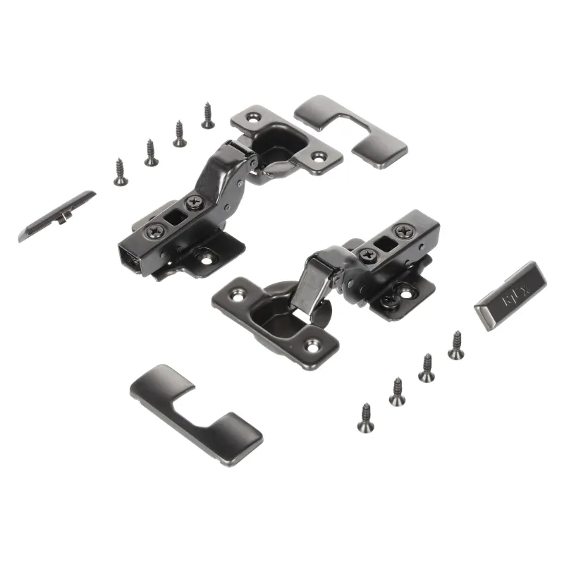 Lot de 2 charnières encastrées CLIP avec amortisseur et embase EUROPE / Anthracite