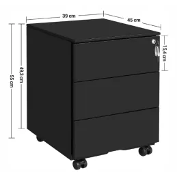 Caisson de bureau mobile GARDO LUX 390 / Noir