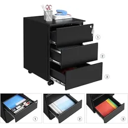 Caisson de bureau mobile GARDO LUX 390 / Noir