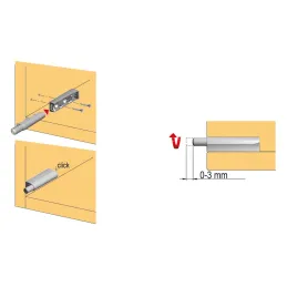 Poussoir avec adaptateur K-PUSH pour ouverture sans poignée – aimant extra-puissant / Blanc
