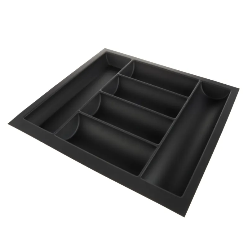 Organiseur de couverts GRANDO à surface antidérapante / Noir mat
