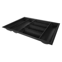 Organiseur de couverts GRANDO à surface antidérapante / Noir mat