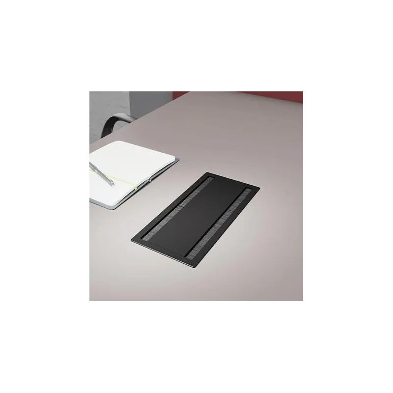Passe-câbles double face ASA DUAL 314 x 148 mm / Noir mat
