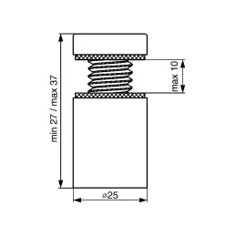 Lot de 2 fixations pour verre LUNARY / Acier inoxydable