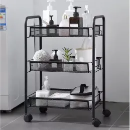 Desserte de rangement à roulettes ELEGAN / Noir mat