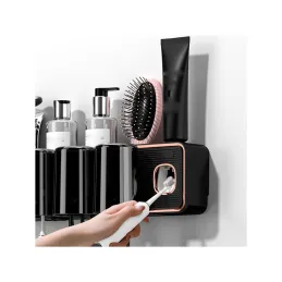Porte-brosses à dents exclusif avec distributeur DENT / Noir mat