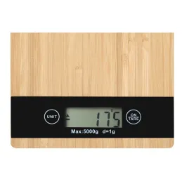 Balance de cuisine avec écran LCD, 5 kg / bambou