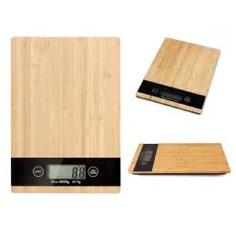 Balance de cuisine avec écran LCD, 5 kg / bambou