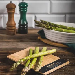 Balance de cuisine avec écran LCD, 5 kg / bambou