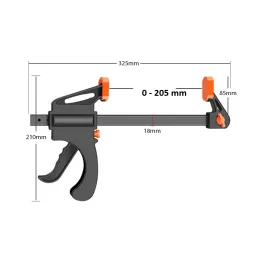 Serre-joint de menuiserie CLAMP 205 mm / Noir