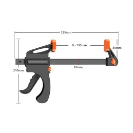 Serre-joint de menuiserie CLAMP 150 mm / Noir
