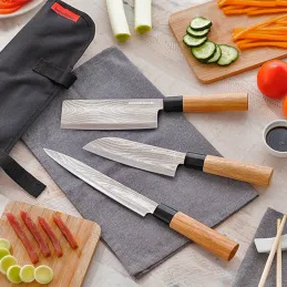 Set de 3 couteaux de cuisine japonais DAMASCUS