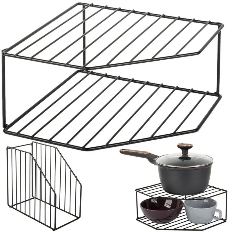 Étagère de rangement pour vaisselle de cuisine CHIEF / Noir mat